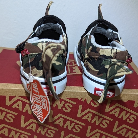 Vans Slip-On V Shark Skate Shoe - Baby / Toddler - Camo Size 4.0TD - Picture 10 of 12